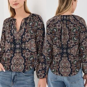 Veronica Beard Solay Multicolor Paisley Blouse